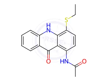 Chemical structure of Acetamide, N-[4-(ethylthio)-9,10-dihydro-9-oxo-1-acridinyl]-