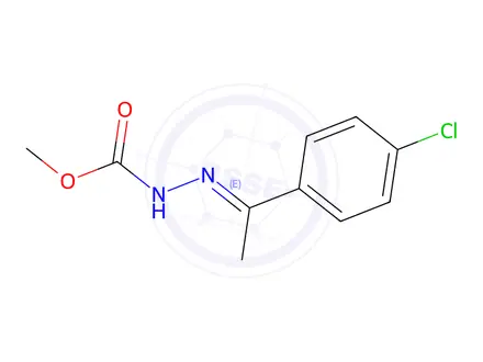Chemical structure of Methyl (E)-2-(1-(4-chlorophenyl)ethylidene)hydrazine-1-carboxylate