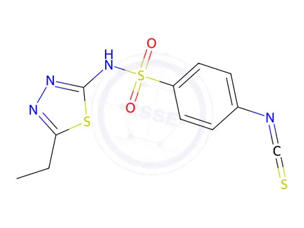 Chemical structure of N-(5-Ethyl-1,3,4-thiadiazol-2-yl)-4-isothiocyanatobenzenesulfonamide