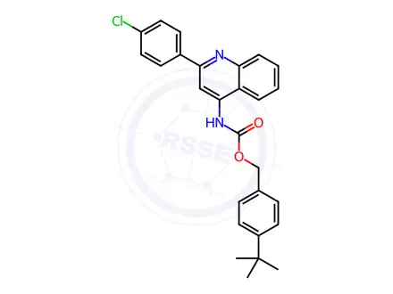 Chemical structure of (4-tert-Butylphenyl)methyl N-[2-(4-chlorophenyl)quinolin-4-yl]carbamate