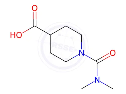 Chemical structure of 1-[(Dimethylamino)carbonyl]piperidine-4-carboxylic acid