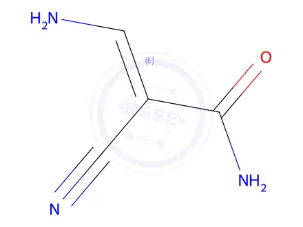 Chemical structure of (E)-3-Amino-2-cyanoacrylamide