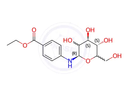 Chemical structure of Benzocaine-N-Beta-D-Glucoside