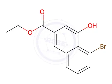 Chemical structure of 2-Naphthalenecarboxylic acid, 5-broMo-4-hydroxy-, ethyl ester