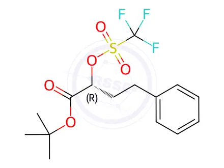 Chemical structure of (R)-α-[[(Trifluoromethyl)sulfonyl]oxy]-benzenebutanoic Acid tert-Butyl Ester