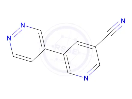 Chemical structure of 5-(Pyridazin-4-yl)nicotinonitrile