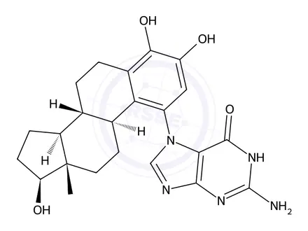 Chemical structure of 4-Hydroxy Estradiol 1-N7-Guanine