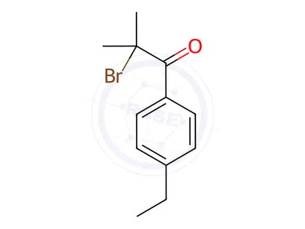 Chemical structure of 2-Bromo-1-(4-ethylphenyl)-2-methylpropan-1-one