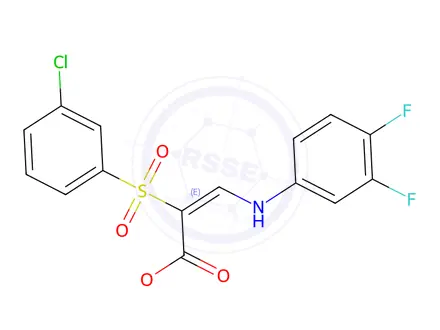 Chemical structure of Methyl (2E)-2-(3-chlorobenzenesulfonyl)-3-[(3,4-difluorophenyl)amino]prop-2-enoate