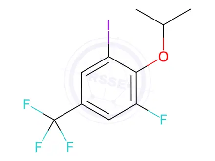 Chemical structure of Benzene, 1-fluoro-3-iodo-2-(1-methylethoxy)-5-(trifluoromethyl)-