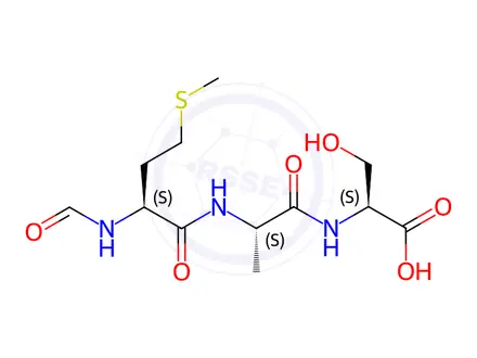 Chemical structure of For-Met-Ala-Ser-OH