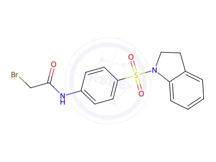 Chemical structure of 2-Bromo-N-[4-(2,3-dihydro-1H-indol-1-ylsulfonyl)-phenyl]acetamide