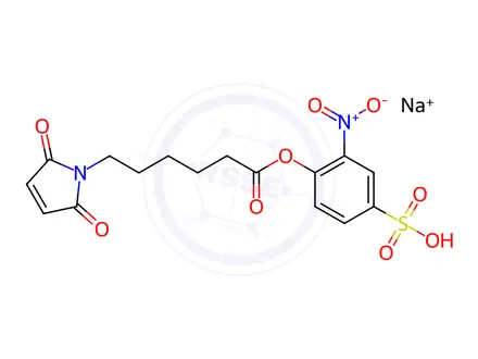 Chemical structure of Epsilon-maleimidocaproic Acid-(2-nitro-4-sulfo)-phenyl Ester Sodium Salt