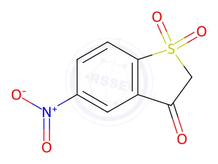 Chemical structure of 5-nitro-1-benzothiophen-3(2H)-one 1,1-dioxide