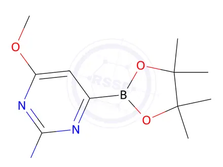Chemical structure of 4-Methoxy-6-(4,4,5,5-tetramethyl-1,3,2-dioxaborolan-2-yl)pyrimidin-2-amine