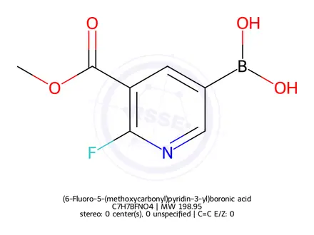 Chemical structure of (6-Fluoro-5-(methoxycarbonyl)pyridin-3-yl)boronic acid