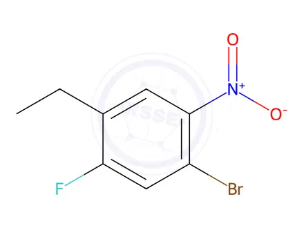 Chemical structure of Benzene, 1-bromo-4-ethyl-5-fluoro-2-nitro-