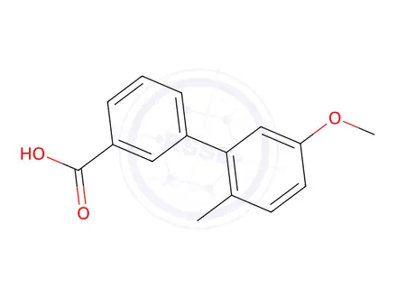 Chemical structure of 5'-Methoxy-2'-methyl-[1,1'-biphenyl]-3-carboxylic acid