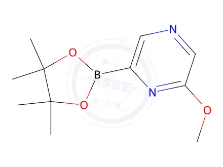 Chemical structure of 6-Methoxypyrazine-2-boronic acid pinacol ester, 97%