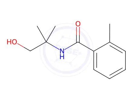 Chemical structure of N-(1-hydroxy-2-methylpropan-2-yl)-2-methylbenzamide