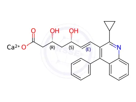 Chemical structure of Pitavastatin Defuoro Impurity Calcium Salt