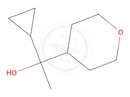 Chemical structure of 1-Cyclopropyl-1-(tetrahydro-2H-pyran-4-yl)ethan-1-ol