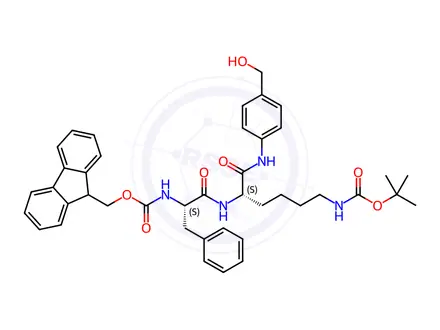 Chemical structure of Fmoc-Phe-Lys(Boc)-PAB