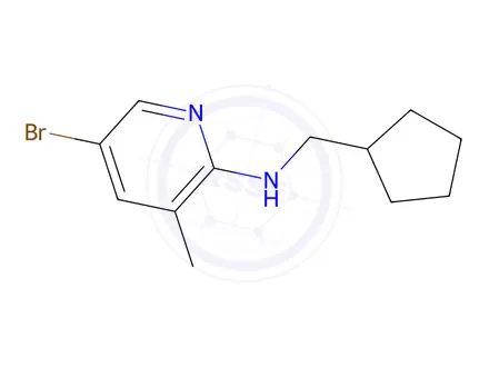 Chemical structure of 5-Bromo-N-(cyclopentylmethyl)-3-methylpyridin-2-amine