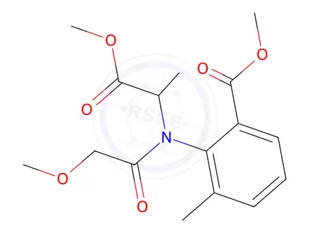 Chemical structure of 2-[(Methoxyacetyl)(2-methoxy-1-methyl-2-oxoethyl)amino]-3-methyl-benzoic Acid Methyl Ester