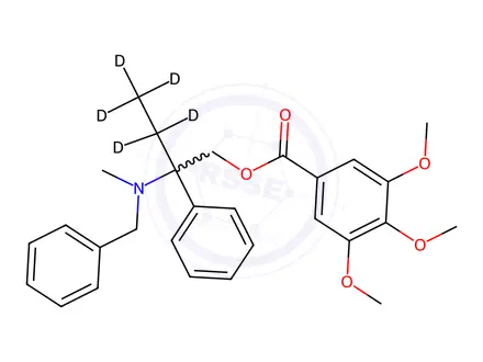 Chemical structure of N-Benzyl N-Demethyl Trimebutine-d5