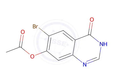 Chemical structure of (6-bromo-4-oxo-1H-quinazolin-7-yl) acetate