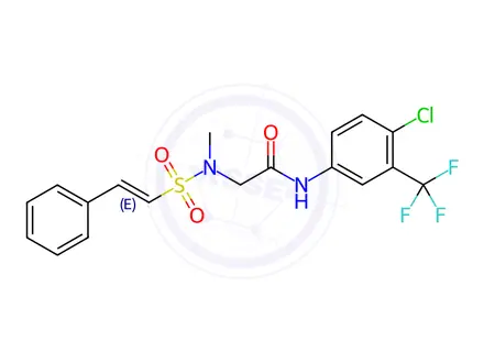 Chemical structure of Acetamide, N-[4-chloro-3-(trifluoromethyl)phenyl]-2-[methyl[(2-phenylethenyl)sulfonyl]amino]-
