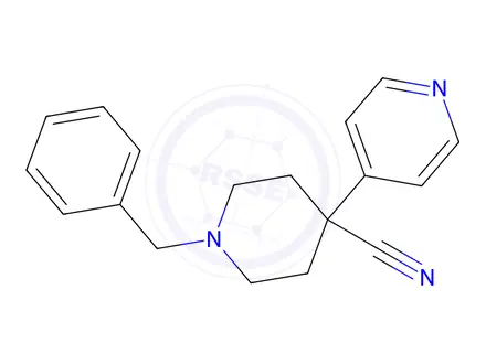 Chemical structure of 1-Benzyl-4-(pyridin-4-yl)piperidine-4-carbonitrile