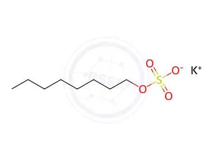 Chemical structure of potassium octyl sulphate