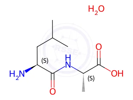 Chemical structure of L-Leucyl-L-alanine Monohydrate