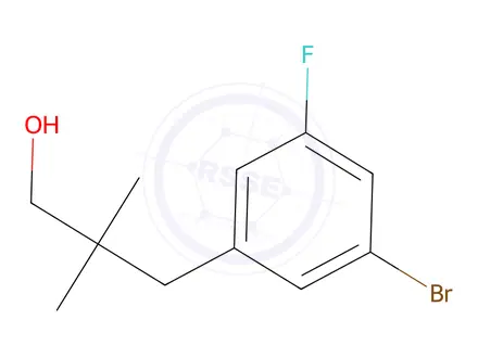 Chemical structure of 3-(3-Bromo-5-fluorophenyl)-2,2-dimethylpropan-1-ol