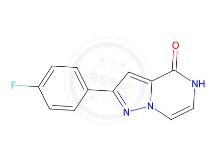 Chemical structure of 2-(4-fluorophenyl)pyrazolo[1,5-a]pyrazin-4(5h)-one
