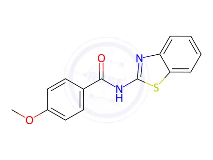 Chemical structure of N-(1,3-benzothiazol-2-yl)-4-methoxybenzamide