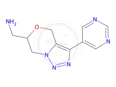 Chemical structure of (3-(Pyrimidin-5-yl)-6,7-dihydro-4H-[1,2,3]triazolo[5,1-c][1,4]oxazin-6-yl)methanamine