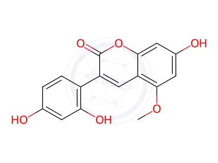 Chemical structure of 7,2',4'-Trihydroxy-5-methoxy-3-phenylcoumarin