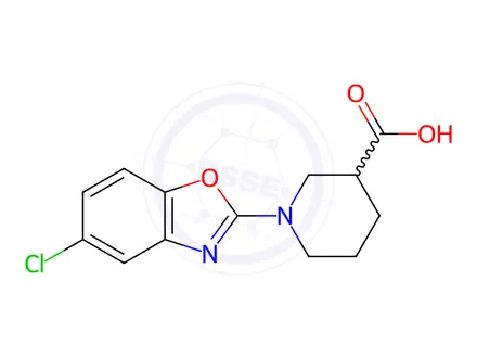 Chemical structure of 1-(5-Chloro-1,3-benzoxazol-2-yl)piperidine-3-carboxylic acid