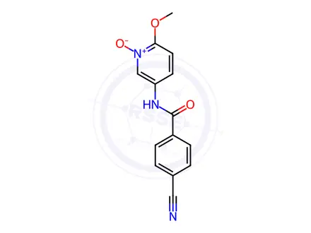 Chemical structure of 5-[(4-cyanobenzoyl)amino]-2-methoxy-1-pyridiniumolate