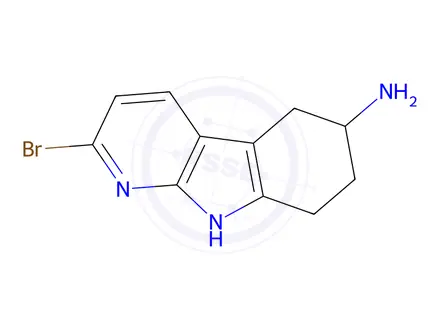 Chemical structure of 2-Bromo-6,7,8,9-tetrahydro-5H-pyrido[2,3-b]indol-6-amine