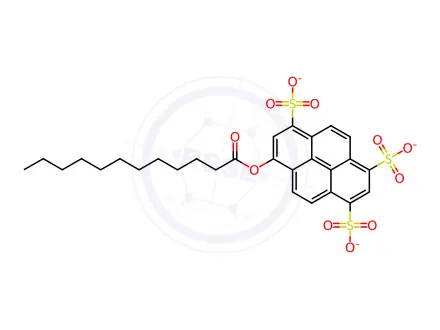 Chemical structure of 8-Dodecanoyloxypyrene-1,3,6-trisulfonic Acid Trisodium Salt