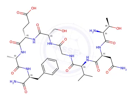 Chemical structure of ALPHA-CGRP (30-37) (RAT)