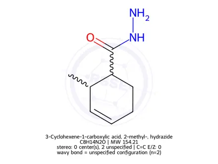 Chemical structure of 3-Cyclohexene-1-carboxylic acid, 2-methyl-, hydrazide