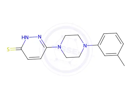 Chemical structure of 6-[4-(3-methylphenyl)piperazin-1-yl]-2,3-dihydropyridazine-3-thione