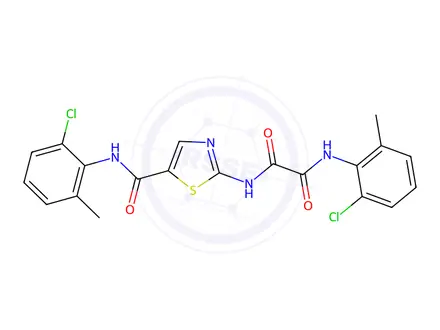 Chemical structure of N1-(2-chloro-6-methylphenyl)-N2-(5-((2-chloro-6-methylphenyl)carbamoyl)thiazol-2-yl)oxalamide