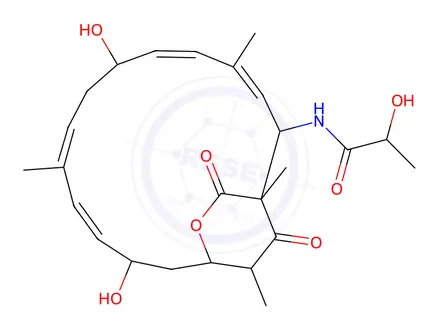 Chemical structure of (S)-N-[(1S,2R,3E,5E,7S,9E,11E,13S,15R,19R)-7,13-Dihydroxy-1,4,10,19-tetramethyl-17,18-dioxo-16-oxabicyclo[13.2.2]nonadeca-3,5,9,11-tetren-2-yl]-2-hydroxypropanamide