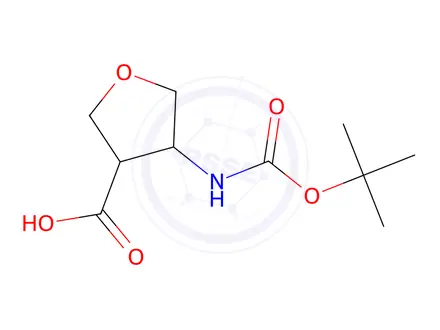 Chemical structure of 4-{[(tert-butoxy)carbonyl]amino}oxolane-3-carboxylic acid
